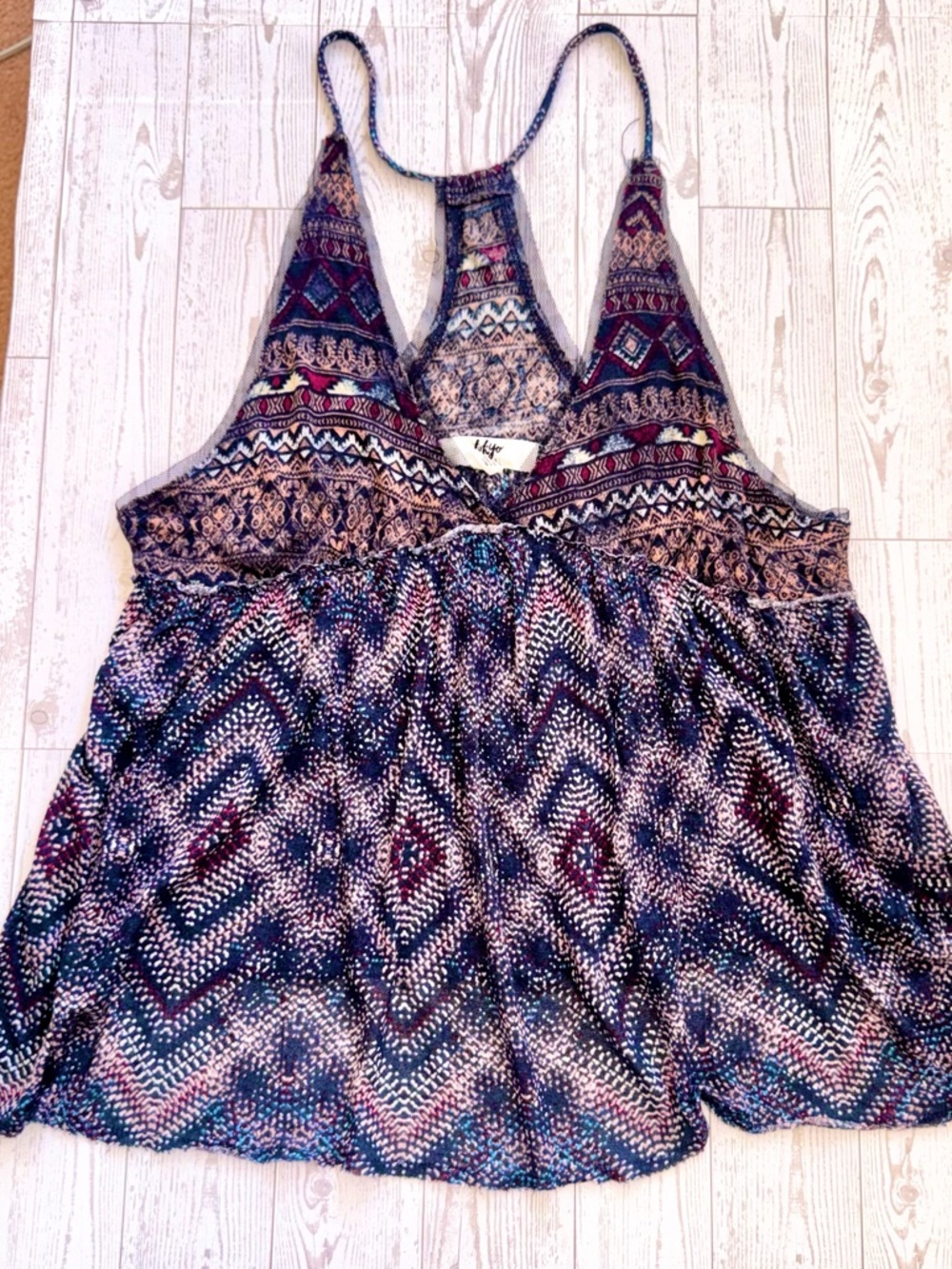 Patterned Boho Halter Camisole - size Small